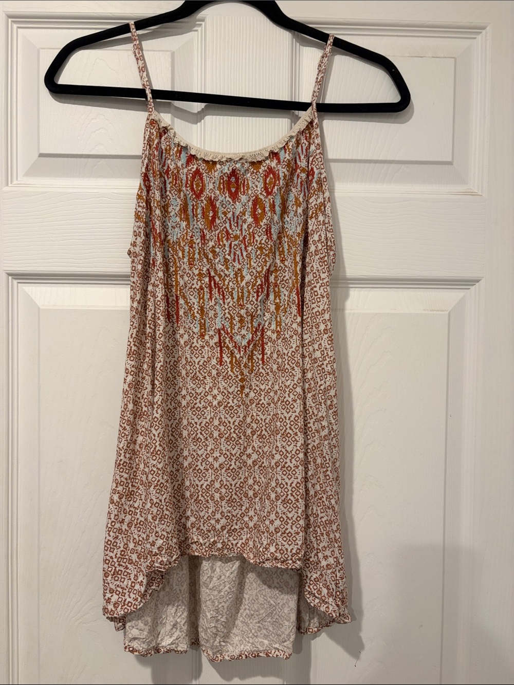 Knox Rose Rust & Cream Printed Spaghetti-Strap Cami